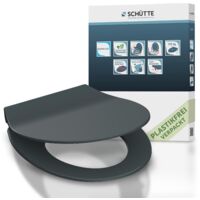 SCHÜTTE WC-Sitz aus Duroplast mit Absenkautomatik und Schnellverschluss Toilettendeckel Uni Klodeckel Einfarbig 82704
