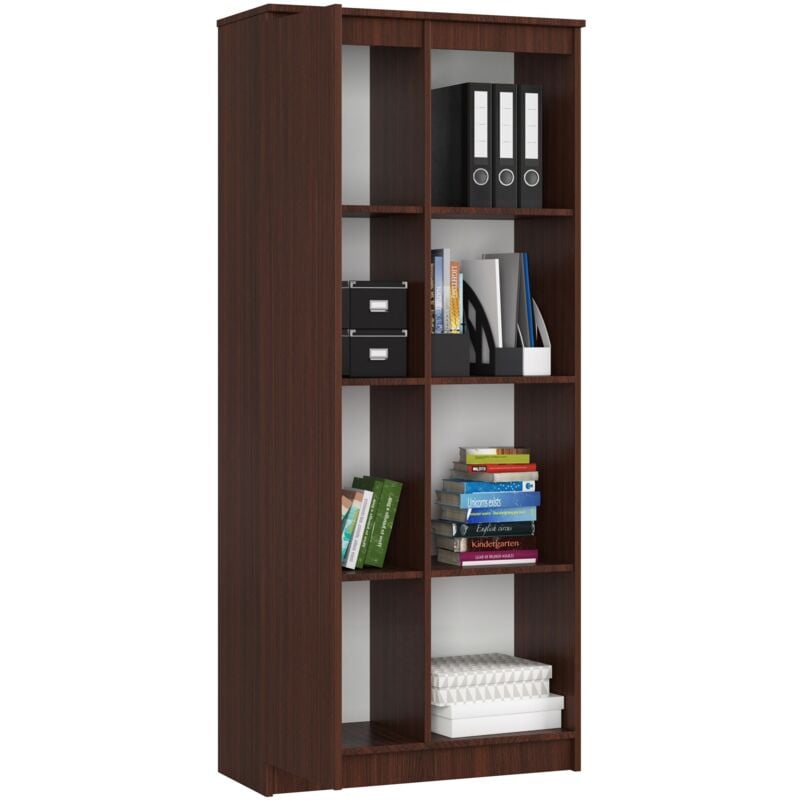 AKORD Libreria per ufficio CLP 80cm 4 Ripiani esterni 1 Anta Scaffale  Soggiorno Porta Libri Mobile Moderna con Ripiani Salvaspazio Librerie da  Terra Wit / Sonoma