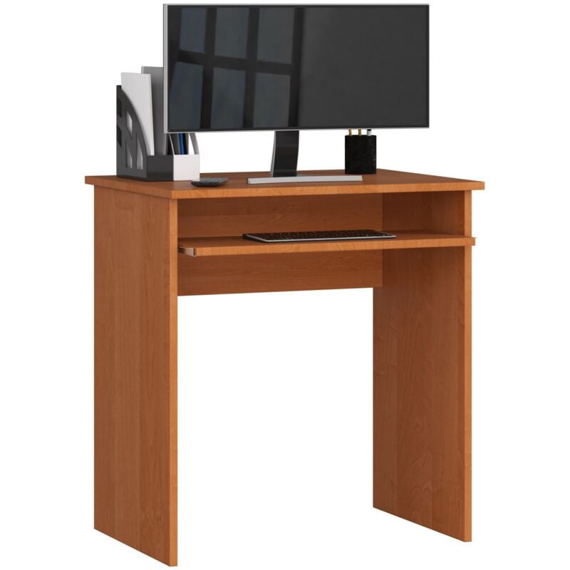 Akord Scrivania Star per PC con Rupiano per Tastiera 2 Cassetti e 2 Ripiani  con Ante Tavolo per Ufficio Office Desk 68 x 74 x 51 cm Peso 20kg Ontano