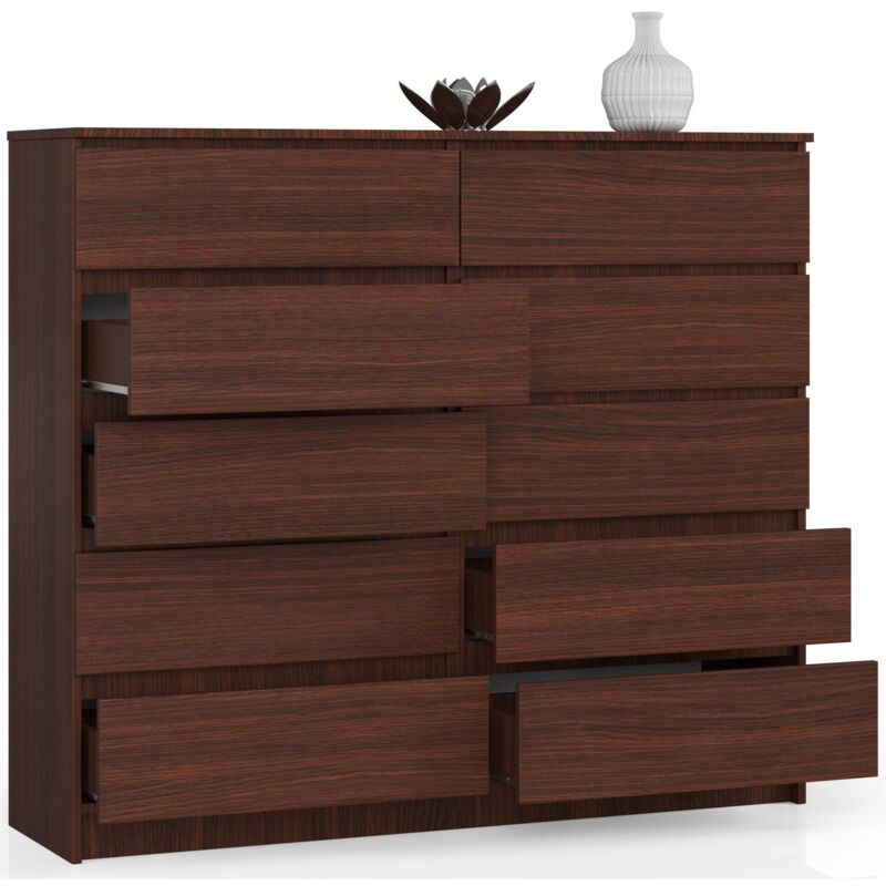 AKORD Cassettiera K 140 cm 8 (2 x 4) Cassetti Moderna Mobiletto per  Soggiorno Sala da Pranzo Camera da Letto Armadio Cameretta 138 x 99 x 40 cm  Peso 72kg Wenge / Rovere di Sonoma