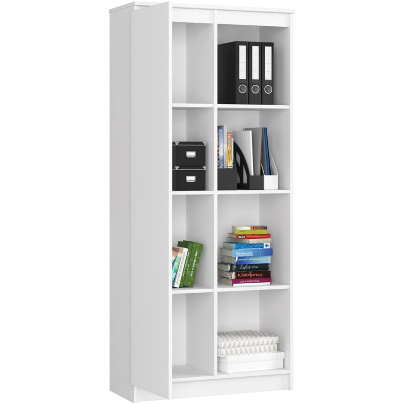 AKORD Libreria per ufficio CLP 80cm 4 Ripiani esterni 1 Anta Porta Libri  Mobiletto Camera de Letto Scaffale Soggiorno Salvaspazio Librerie da Terra  Wit