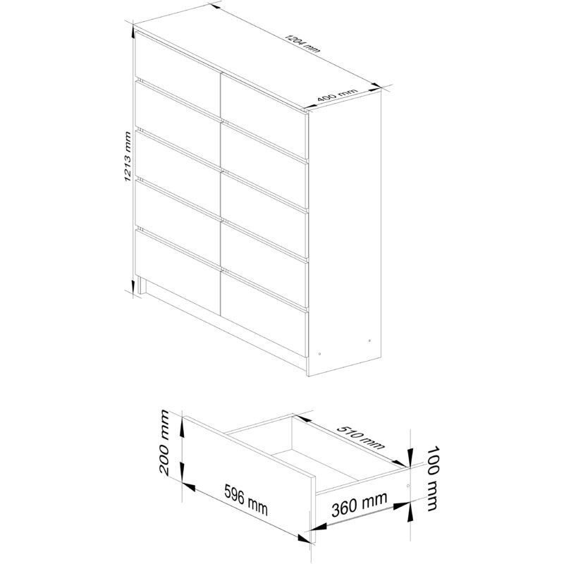 Cassettiera moderna con 5 cassetti e guide di metallo, Comodino per camera  da letto salone corridoio Marrone - Costway