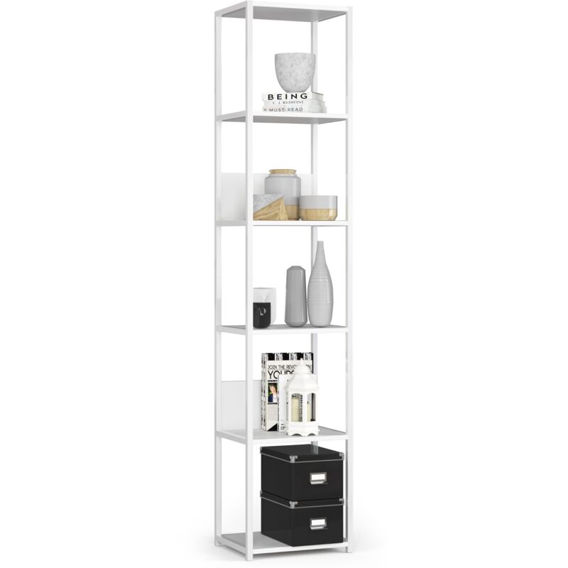 AKORD Scaffalatura Metallo 60 cm Mensole Libreria Salvaspazio 6 ripiani  Scaffalature Metalliche Robusto Stabile Mobiletto Multiuso