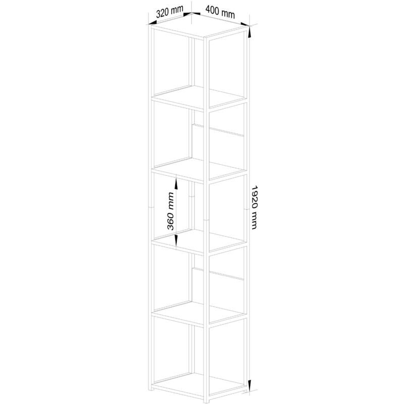 AKORD Scaffalatura Metallo 40 cm Mensole Libreria Salvaspazio 6 ripiani  Scaffalature Metalliche Robusto Stabile Mobiletto Multiuso Moderne Bianco  Rovere di Sonoma