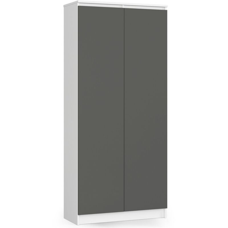 AKORD Libreria per ufficio CLP Armadio 80 cm 8 Ripiani e 2 Ante Libreria  Chiusa Porta Libri Mobile Moderna con Ripiani Salvaspazio Librerie da Terra  Bianco/Grigio grafite