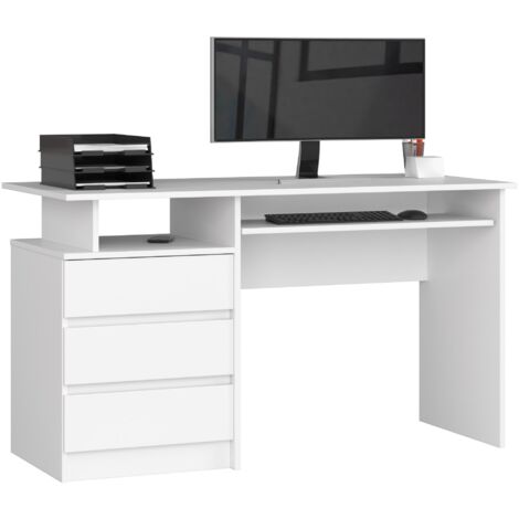 Scrivania AKORD CLP Bianco 135 cm 3 cassetti 135x60x77 cm