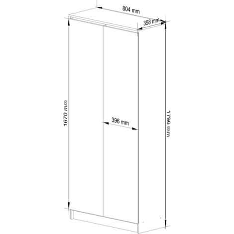 AKORD Libreria per ufficio CLP Armadio 80 cm 8 Ripiani e 2 Ante Libreria  Chiusa Porta