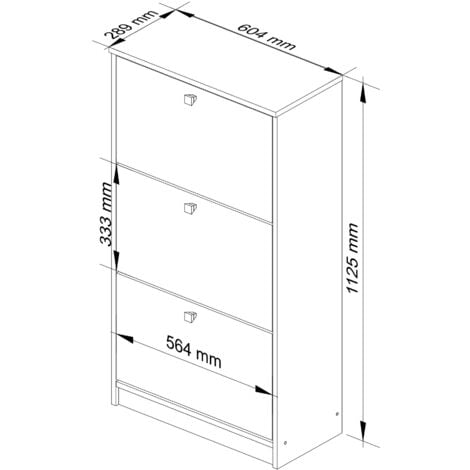 AKORD Scarpiera con 3 ribalta-scarpe Ribalta-scarpe Scarpiera chiusa Panca  per scarpe Contenitore per scarpe L60 x H113 x P28,5 cm, peso 29 kg Colore:  Rovere sonoma / Wengé