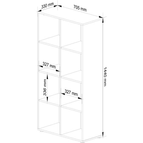 Akord Libreria Moderna QUAD Libreria Scaffale Librerie Soggiorno Design  classico Facile da montare Costruzione robusta Per