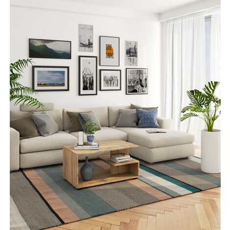 Vicco Eliza Salontafel – 90 x 50 cm met één lade Wit | bol