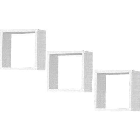 AKORD Mensola da Parete K Set di 3 Mensole Quadrate 25 x 25 cm Per Libri