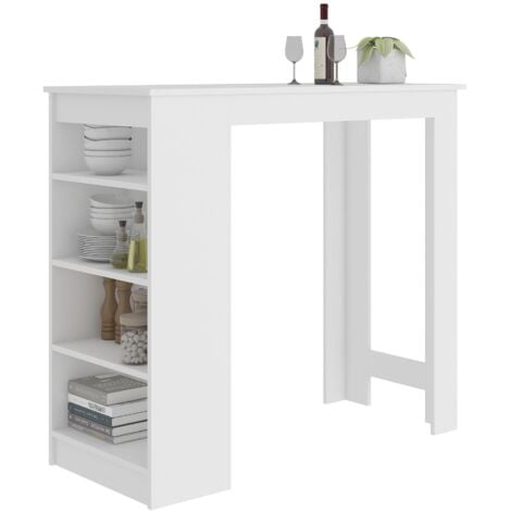 Tavolo Alto da Bar 110 x 50 x 90 cm Bancone Rettangolare con Gambe