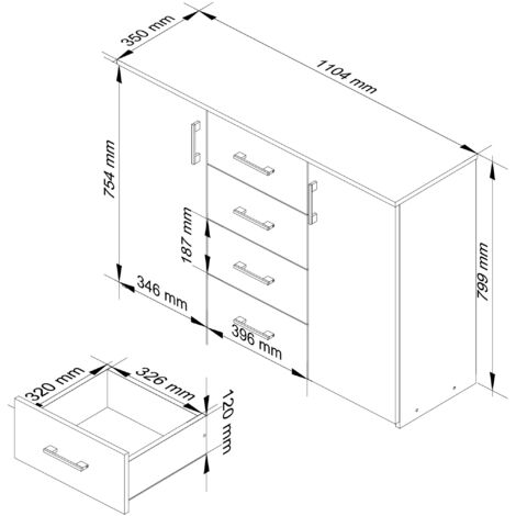 Cassettiera K45 con 4 cassetti e 2 ripiani con Ante Mobiletti Ingresso  Bagno Armadio Cameretta Comodino