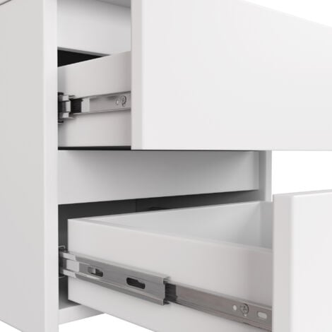 Scrivania per computer AKORD A7 Bianco 90 cm 4 cassetti 90x50x77 cm Modello a destra
