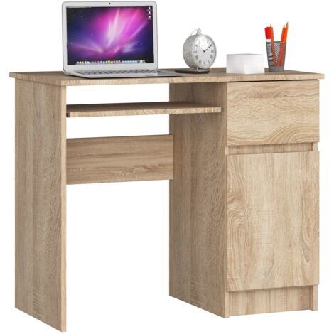 Scrivania per computer AKORD PIKSEL Sonoma Quercia 90 cm 1 anta 1 cassetto 90x50x77 cm Modello a destra