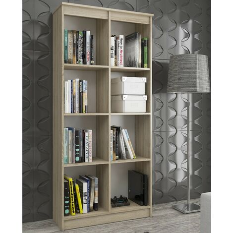 AKORD Libreria per ufficio CLP 80 cm 8 Ripiani Esterni Scaffale Soggiorno  Porta Libri Mobile Moderna