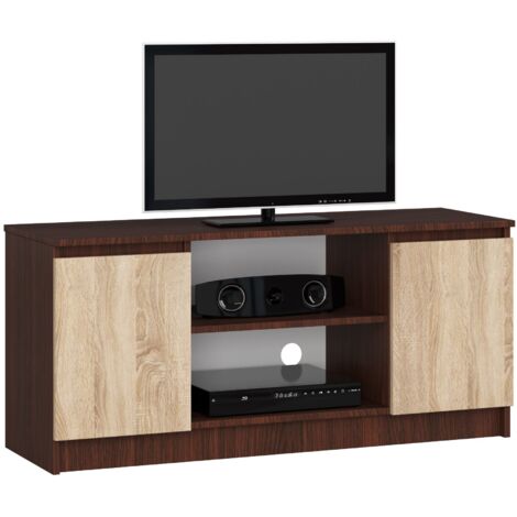 Mobile TV AKORD Quercia Artisan 120 cm 2 ante inserto frontale Bianco 120x40x55 cm