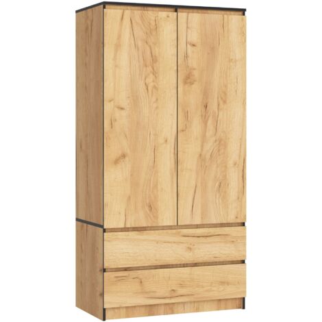Armadio AKORD S90 Quercia Craft 90 cm 2 ante 2 cassetti 90x51x180 cm