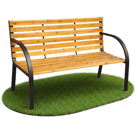 Panchina da giardino DALIA con legno laccato e gambe in acciaio larghezza 122 cm