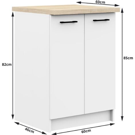 Mobile cucina modulare con piano di lavoro AKORD OLIWIA Bianco 60 cm 2 ante 60x46x85 cm