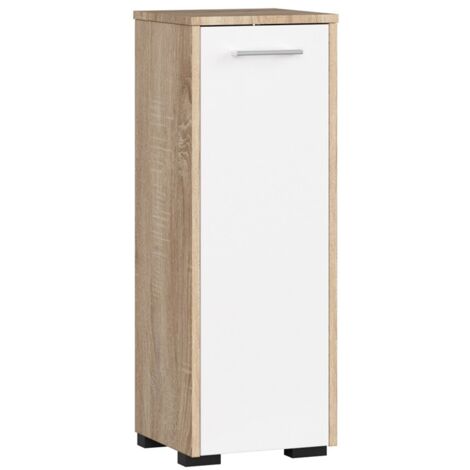 Mobile bagno AKORD Sonoma Quercia 30 cm 1 anta inserto frontale Bianco 30x30x85 cm