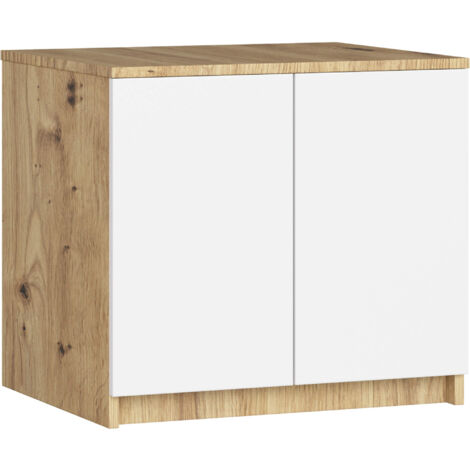 Sopralzo per armadio AKORD S60 Quercia Artisan 60 cm 2 ante inserto frontale Bianco 60x51x55 cm