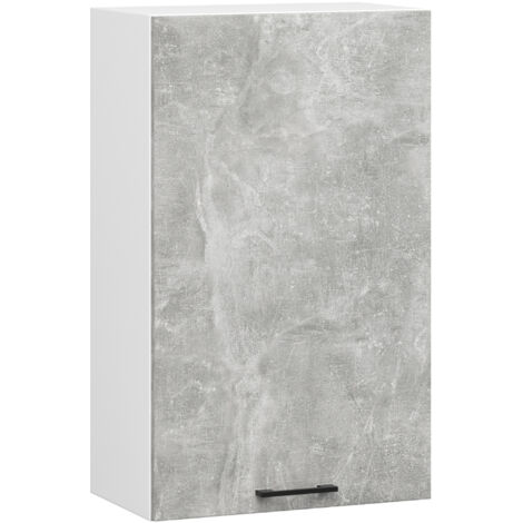 Mobile da cucina pensile sistema AKORD OLIWIA 50 cm H720 Bianco inserto frontale Cemento Grigio Cemento 1 anta 50x30x72 cm (1/5)