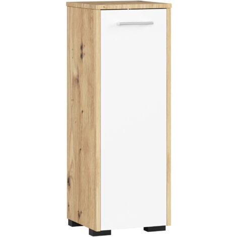 Mobile bagno AKORD Sonoma Artisan 30 cm 1 anta inserto frontale Bianco 30x30x85 cm