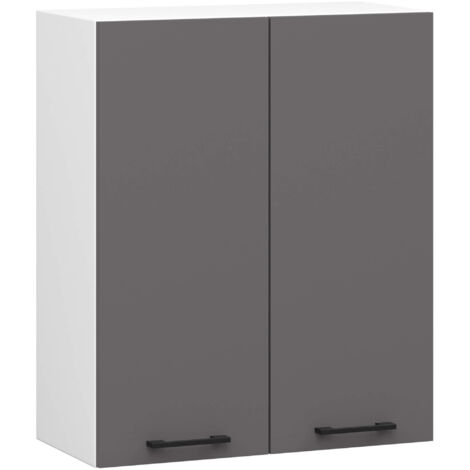Mobile da cucina pensile sistema AKORD OLIWIA 60 cm H720 Bianco, Grigio Grafite 2 ante 60x30x72 cm (1/5)