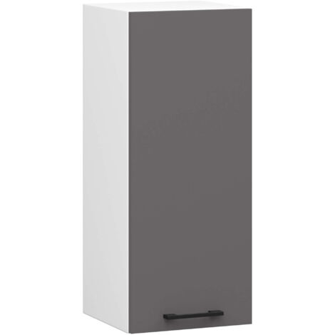 Mobile da cucina pensile sistema AKORD OLIWIA 30 cm H720 Bianco inserto frontale Cemento Grigio Graphite 1 anta 30x30x72 cm (1/5)