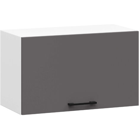 Mobile da cucina pensile sotto cappa sistema AKORD OLIWIA Bianco 60 cm 1 anta inserto frontale Grigio Grafite 60x30x29 cm