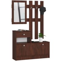 Scarpiera con appendiabiti AKORD Wengé 90 cm 1 anta 1 cassetto 90x25x170 cm