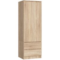 Armadio AKORD S60 Sonoma Quercia 60 cm 2 ante 2 cassetti 60x51x180 cm