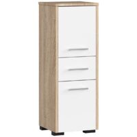 Mobile bagno AKORD Sonoma Quercia 30 cm 2 ante 1 cassetto inserto frontale Bianco 30x30x85 cm