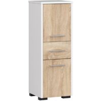 Mobile bagno AKORD Bianca 30 cm 2 ante 1 cassetto inserto frontale Sonoma Quercia 30x30x85 cm