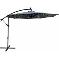 Ombrellone da giardino MILIN grigio chiaro con illuminazione a LED peso 12,7 kg dimensioni 300x300x45 cm
