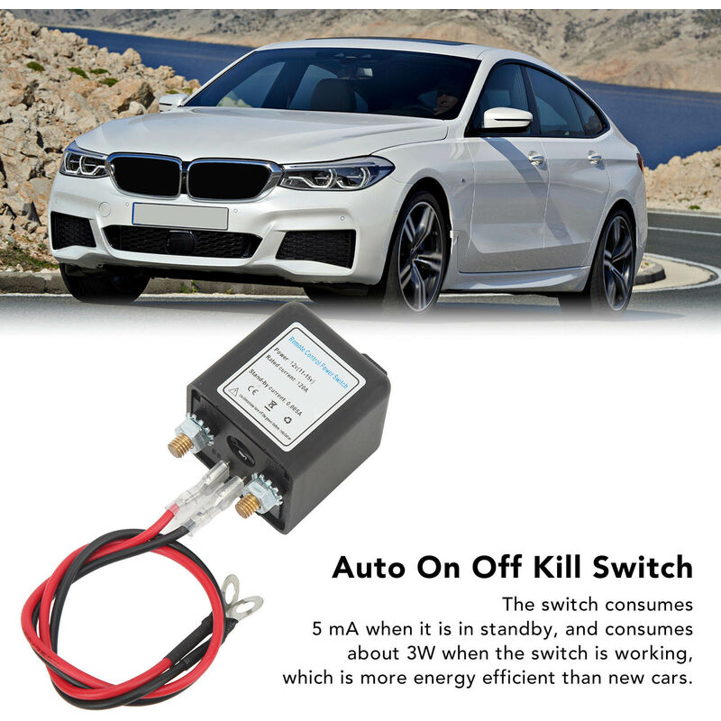 SJLERST Remote Battery Disconnect Switch, Autobatterie-Trennschalter Power  Cut Off Kill Switch mit Fernbedienungs-Kupferanschluss fr Automobile(1)