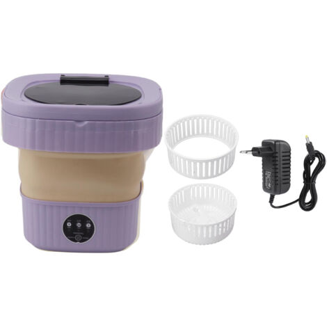 Tragbare Waschmaschine, 11L Automatische Mini-Waschmaschine Faltbare Eimerwaschmaschine mit Abflussrohr Kleine Wäschewaschmaschine für Wohnmobil, Reise, Wohnung (110-240V