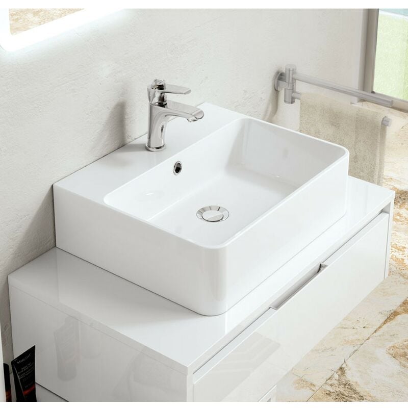 Trevi mobile bagno sospeso 160x190x46 laccato lucido bianco