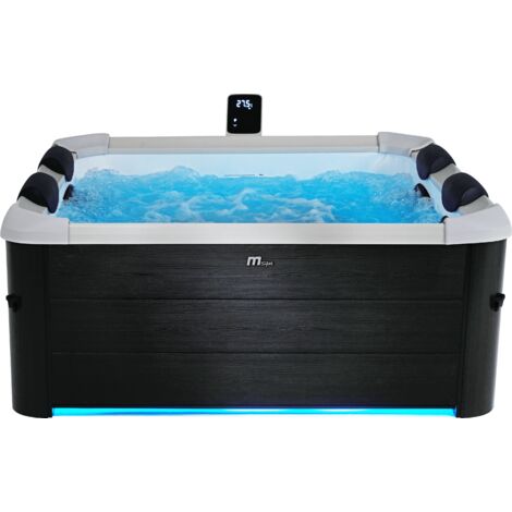 Mspa – Spa rigide 6 personnes 160x160cm – 120 jets d'hydromassage – Technologie de bulles d'air variables – Éclairage LED