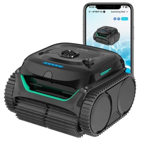 Wybot – Robot piscine sans fil – Nettoyage automatique fond et parois – 7 modes de nettoyage – Autonomie jusqu’à 180 minutes – Compatible tous revêtements