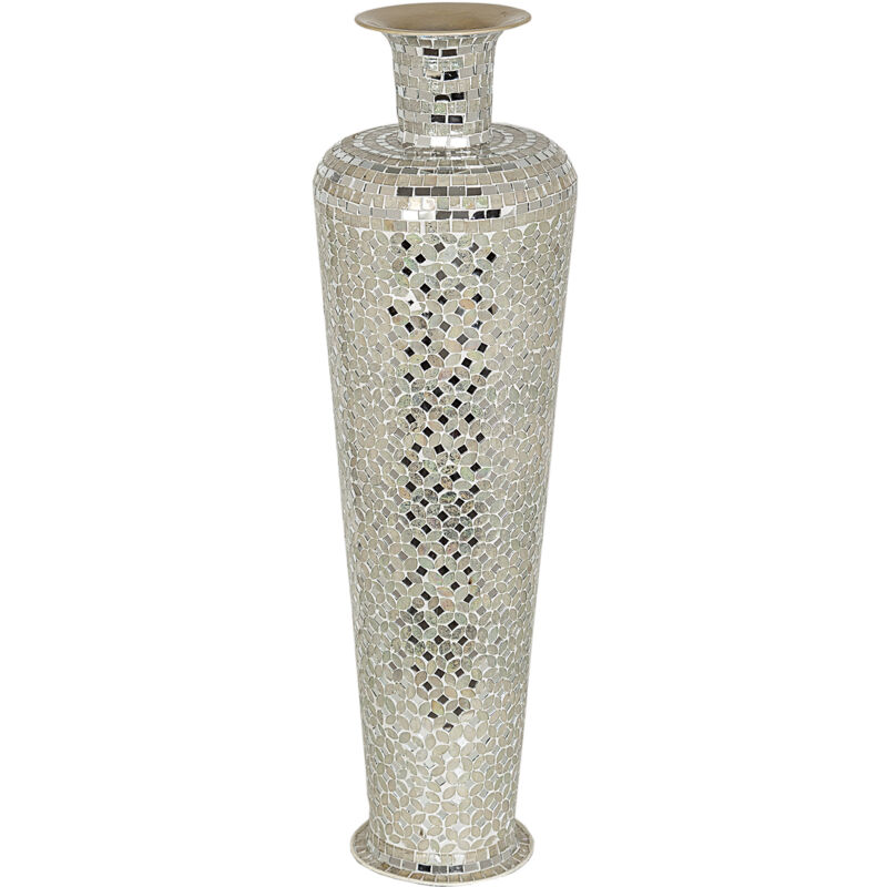 Vase à fleurs en forme de coupe - En aluminium argenté - Décoration