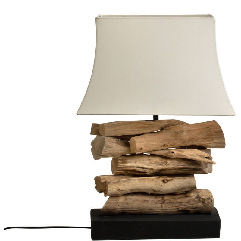 Lampe de table en bois avec écran