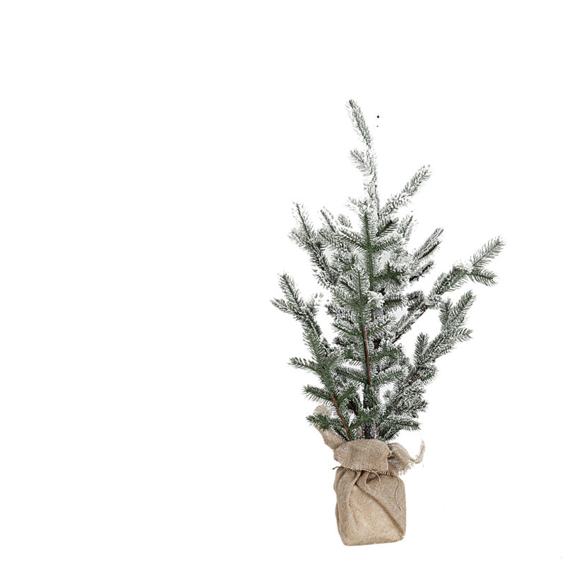Mini Arbre De Noël Artificiel Avec Pot D'Écorce - Fleurs Rouges Et Baies - Décoration De Cheminée Ou Table - 28cm