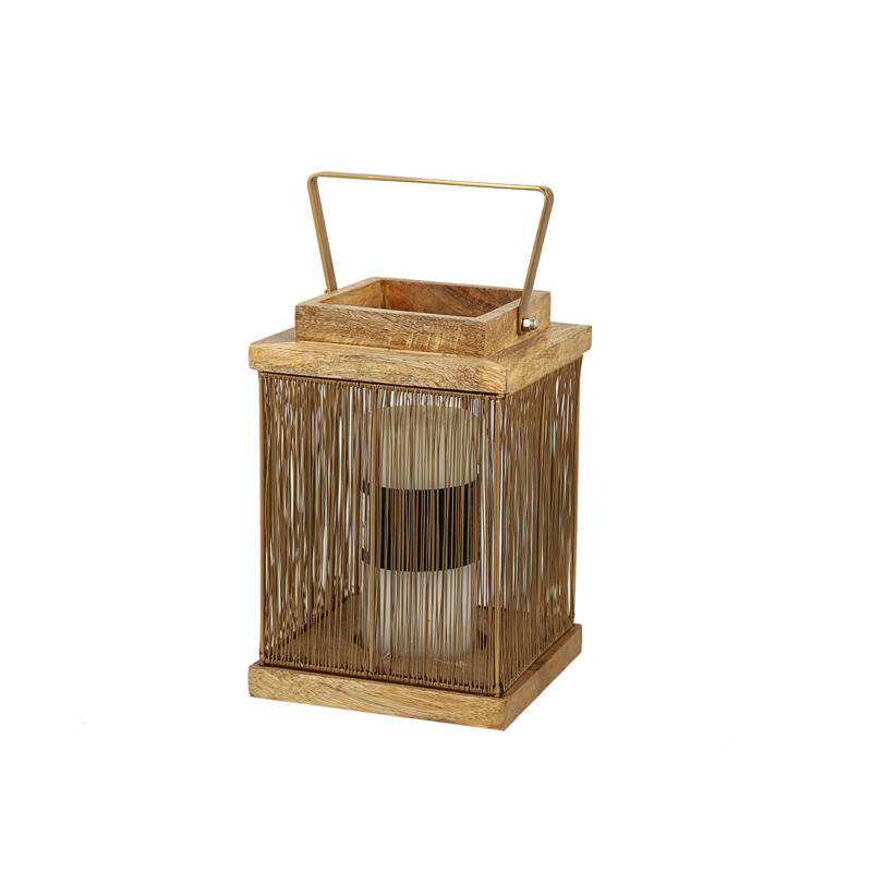 Lanterne Vintage MOLTENI . A. En Bois Et Métal - Déco Intérieur Rustique, Ancienne