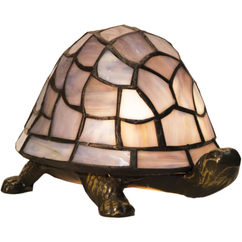 Lampe figurine tortue Tiffany bleue
