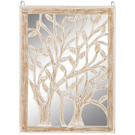 DKD Home Decor Miroir Arbre Blanc Bois MDF 45x65 cm (1/4)