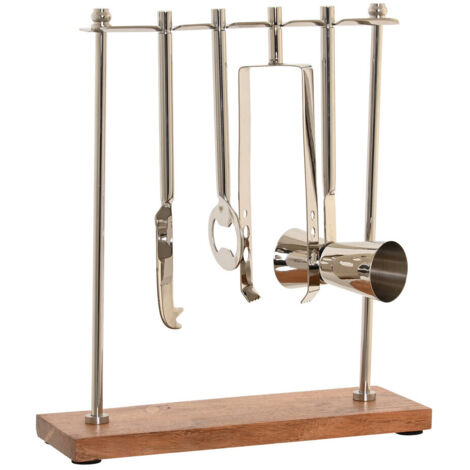DKD Home Decor Coffret Cocktail Argenté et Naturel (1/4)