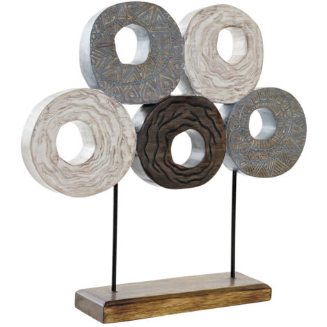 DKD Home Decor Figurine Décorative Multicouleur Fer Cercles (1/3)