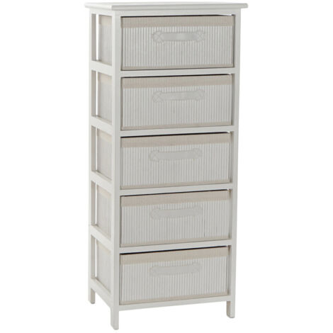 DKD Home Decor Caisson à Tiroirs Blanc 42x32x98 cm (1/5)